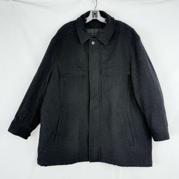 Tucson Dry Goods Mens Wool Gray Full Zip Warm Quilted Winter Coat XL - Picture 1 of 16